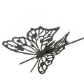 Floristik24 Kvetinová zátka kovový motýlik čierny 10,5×8/44cm 3ks