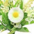 Floristik24 Jarná kytica s bellis a hyacintom umelá biela, žltá 25cm