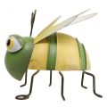 Floristik24 Záhradná figúrka včielka, ozdobná figúrka kovový hmyz V9,5cm zelená žltá