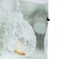 Floristik24 LED nástenná maľba Vianočná rustikálna biela 38×38cm Na batériu