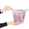 Plechové vedro, fialové a biele, Ø19 cm V17 cm, 1 ks. | Floristik24.sk