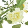 Floristik24 Umelá kvetinová girlanda ozdobná girlanda krémovo žltá biela 125cm