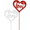 Floristik24 Kvetinová zátka srdce červená drevená dekoračná zátka Love 7cm 12ks