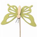 Floristik24 Kvetinová zátka motýľ deco drevo farebný 8,5cm 12ks