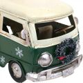 Floristik24 Vianočná dekorácia auto Vianočný autobus vintage bus zelený 17cm