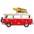 Floristik24 Vianočná dekorácia Auto Vianočný Autobus Vintage Bus Červený L17cm