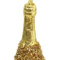 Floristik24 Fľaša šampanského na zavesenie svetlo zlatá 13,5 cm