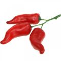 Floristik24 Červené chilli papričky deco food dummy 9cm 3ks na konári