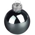 Vianočné gule na stromček sklenené zelená perleť šedá Ø5cm 24 ks | Floristik24.sk