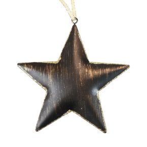 Floristik24 Dekorácia na vianočný stromček hviezda kovová čierna zlatá Ø15cm 3ks