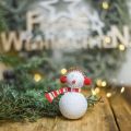 Floristik24 Vianočná ozdoba na stromček snehuliak na zavesenie kovový 8,5/13cm 4ks