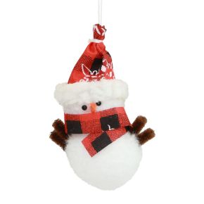 Floristik24 Vianočné ozdoby na stromček snehuliak s klobúkom V9cm 4ks