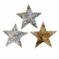 Floristik24 Kokosová hviezda biela šedá 5cm 50ks adventných hviezd rozptylová dekorácia