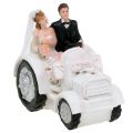 Floristik24 Dekorácia svadobný pár na traktor H10cm