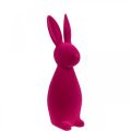 Floristik24 Deco Bunny Ružový Deco Veľkonočný zajačik flocked V47cm