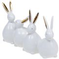 Floristik24 Deco králiky biele, zlaté 24cm x 14,5cm x 8,5cm