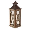 Floristik24 Dekoračný lampáš drevený vintage drevený lampáš hnedý 17×17×50cm
