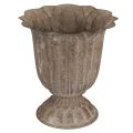 Floristik24 Dekoratívny vintage kvetináč v tvare pohára, antický vzhľad, sivo-hnedý, Ø15 cm, V16 cm, na rustikálnu dekoráciu stola a štýlové bytové doplnky