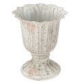 Floristik24 Ozdobný trofejný kovový kalich vintage vzhľad sivobiely V14,5cm