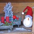 Floristik24 Deko snehuliak s klobúkom Adventná dekorácia Vianočná figúrka V38cm