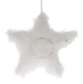 Floristik24 Ozdobná hviezda z peria biela 30cm