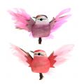 Floristik24 Deco vtáčiky na klipe ružová/fialová 9cm 8ks