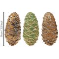 Dekoratívne keramické šišky, rôzne farby: zelená, žltá, hnedá, 8,5 cm, 6 kusov | Floristik24.sk