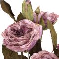 Floristik24 Deco ruža kytica umelé kvety ruža kytica fialová 45cm 3ks