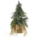 Floristik24 Deco vianočný stromček mini jedľové jutové vrecúško glitrové, zelené 26cm