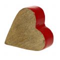 Floristik24 Ozdobné srdce drevo červené, prírodné 11cm x 9,5cm