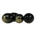 Floristik24 Ozdobné veľkonočné vajíčka pravá husacia čierna so zlatými trblietkami V7,5–8,5cm 10 kusov