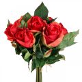 Floristik24 Deko ruže kytica umelé kvety ruže červené V30cm 8ks