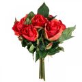 Floristik24 Deko ruže kytica umelé kvety ruže červené V30cm 8ks