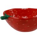 Floristik24 Dekoračná miska jahodová keramická miska červená 12,5×15,5cm 2ks