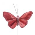 Floristik24 Deco motýlik na drôtenom pierku motýlik ružový 10×6cm 12ks