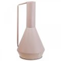 Floristik24 Dekoračná váza kovová dekoračná džbán svetloružová 19,5cm V38,5cm