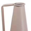 Floristik24 Ozdobná váza kovová dekoračná džbán ružová kónická 15x14,5x38cm