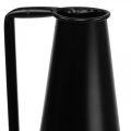 Floristik24 Dekoratívna váza kovová rukoväť podlahová váza čierna 20x19x48cm