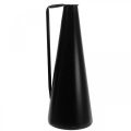 Floristik24 Dekoratívna váza kovová čierna dekoračná džbán kónická 15x14,5x38cm