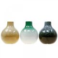 Floristik24 Dekoračné vázy, keramické vázy súprava guľové V10,5cm Ø9cm 3ks