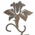Floristik24 Kovový dekoračný kvet drevený stojan nápis Spring 6x9,5x39,5cm