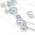 Floristik24 Ozdobný drôt, perlový náhrdelník na zdobenie, svadobná dekorácia, perlová stuha, girlanda 2,5m