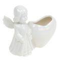 Floristik24 Deco figúrka anjelika so srdiečkom 9,5cm biela
