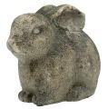 Floristik24 Deco figúrka králika sivá hlina 22cm x 15cm x 20,5cm