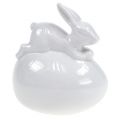 Floristik24 Deco figúrka králika na bielku 8,5cm 2ks