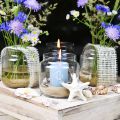 Floristik24 Dekoračné sklo, váza na kvety, sklenený lampáš, dekorácia na stôl Ø10cm V10cm 6 kusov