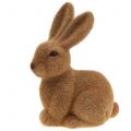 Floristik24 Deco králik flockovaný hnedý 15cm 4ks