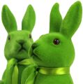 Floristik24 Dekoračný králik sediaci zelený vločkovaný V27,5cm 2ks
