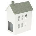 Floristik24 Dekoratívny kovový domček v tvare s oknami a komínom, 22 cm