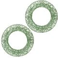 Floristik24 Zelený dekoratívny veniec z drôteného pletiva na DIY projekty, 19 cm, 2 kusy